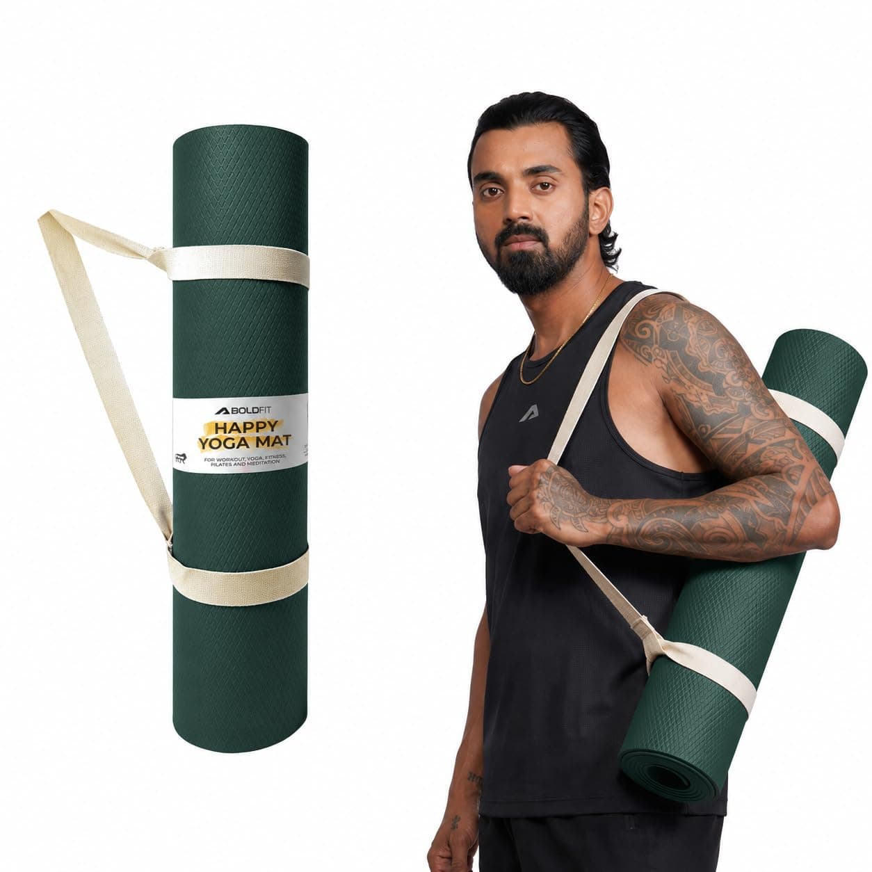 Boldfit Yoga Mats For Kids, Women and Men Exercise For Home, Gym Mat Anti Slip, 6Mm - Eva, Green