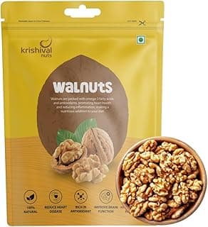Krishival Premium Walnut Kernels 250g | Akhrot, 100% Natural, Rich in Proteins & Antioxidants | Heart-Healthy & Non-GMO Dry Fruits
