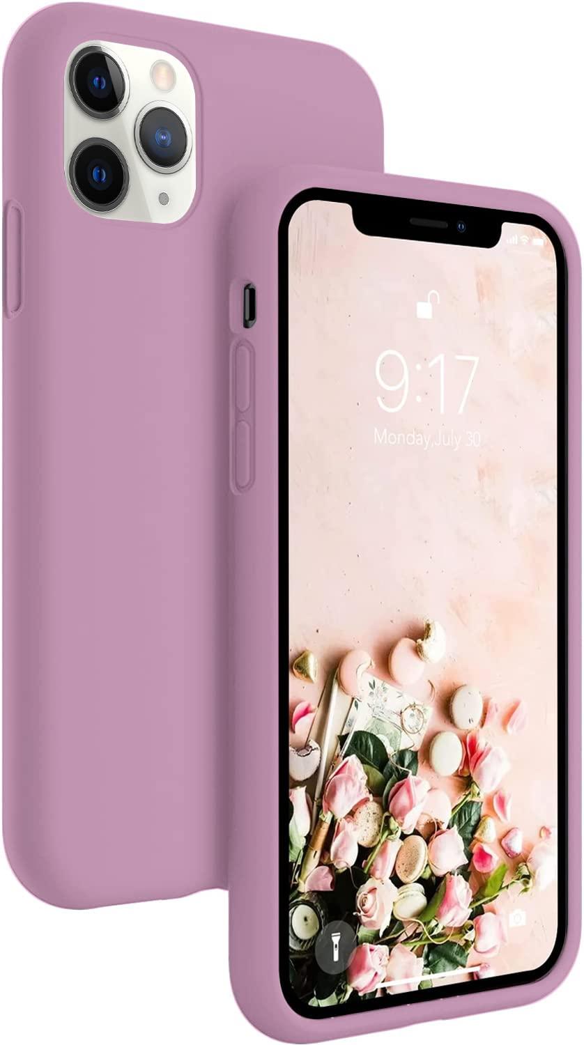 DIZORO® Silicone Back Case for iPhone 11 Pro Max, Soft-Touch Phone Microfiber Silicone Back Cover for iPhone 11 Pro Max- Lilac