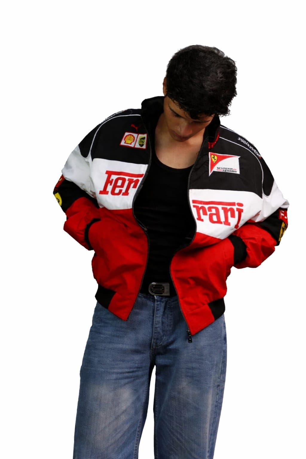 URBUNVIBES Red & White F1 speed Printed Elite Racing Design Zip jacket | Premium Wear for Men & Women