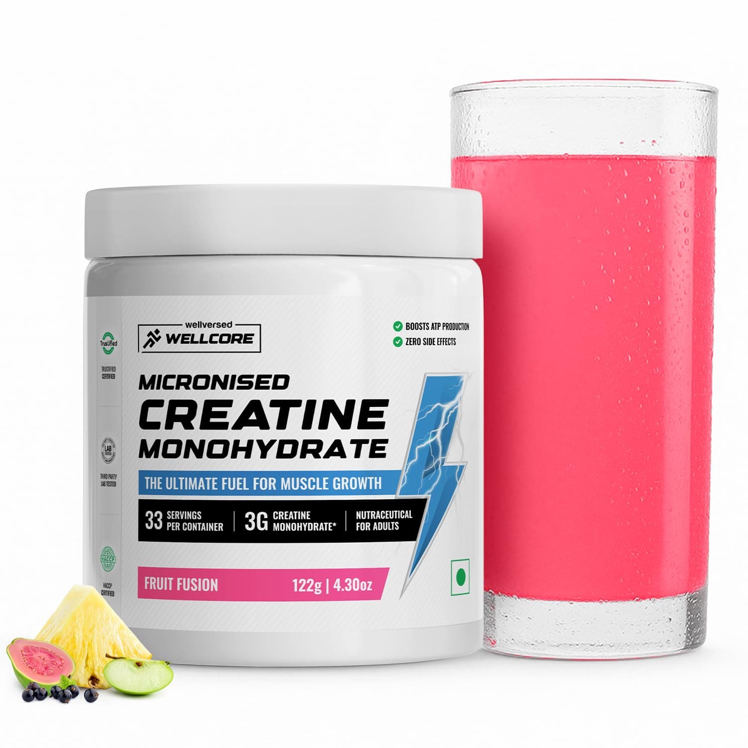 Wellcore Pure Micronised Creatine Powder (33 Servings, Fruit Fusion)