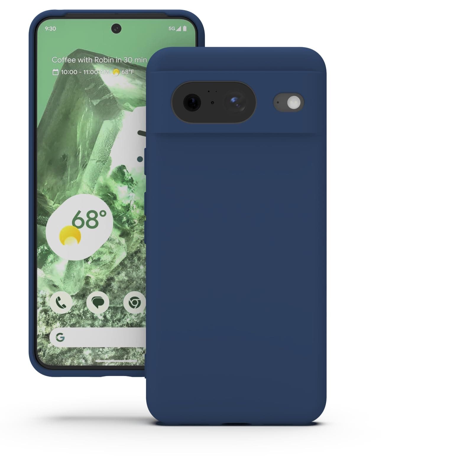 YATWIN Silicone Back Case for Google Pixel 8, Soft-Touch Phone Back Cover for Google Pixel 8 - Dark Blue