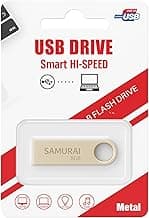 Samurai 8GB Metal USB Flash Drive, Portable Keyring Design, Gold Aluminium