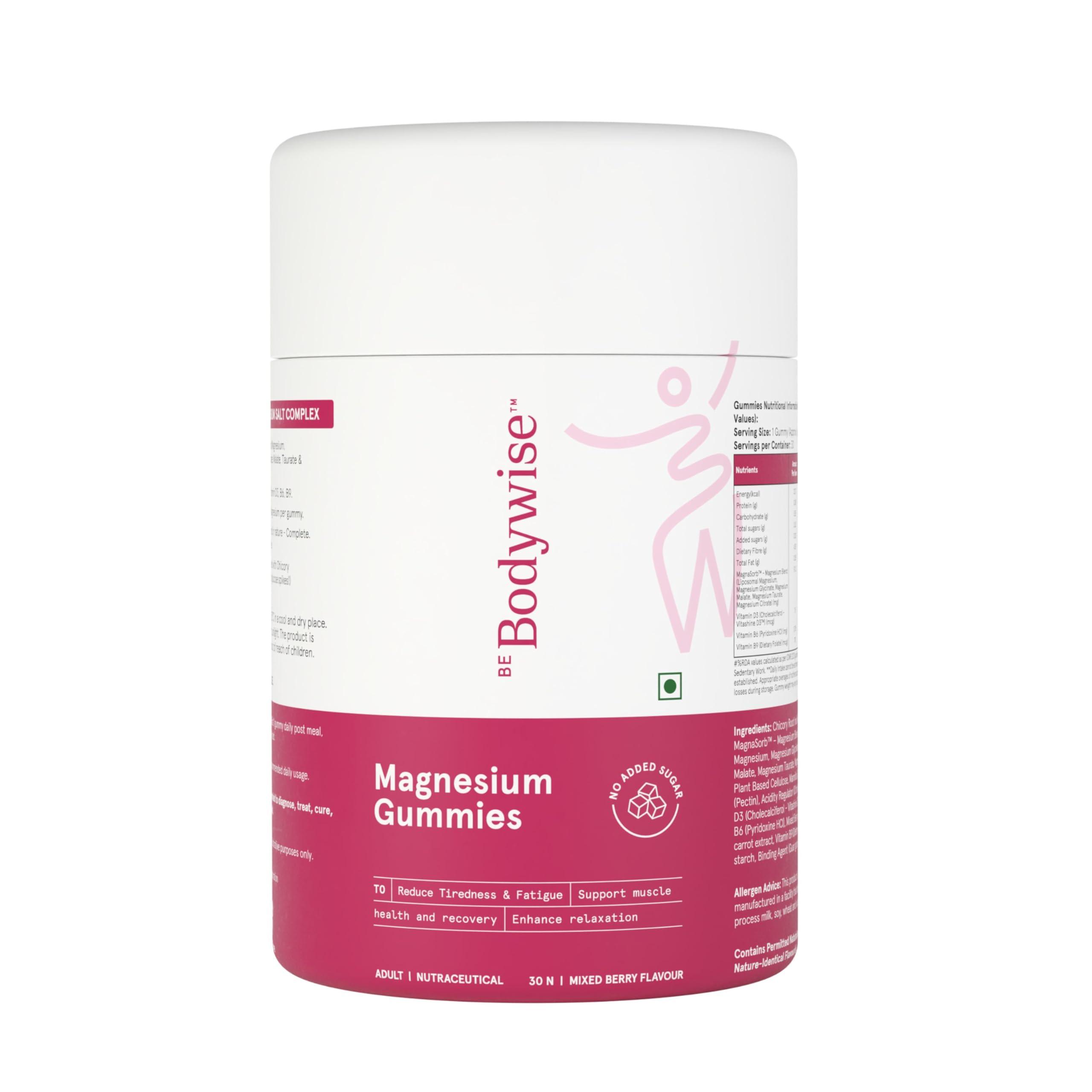Be Bodywise 5 in 1 Magnesium Glycinate Supplement For Improved Sleep | 15 Days Pack | 400 mg Magnesium Glycinate with Malate and other Salts Complex | Higher Absorption Relieves Stress, Supports Muscle Recovery & Bone Health | Non Habit Forming