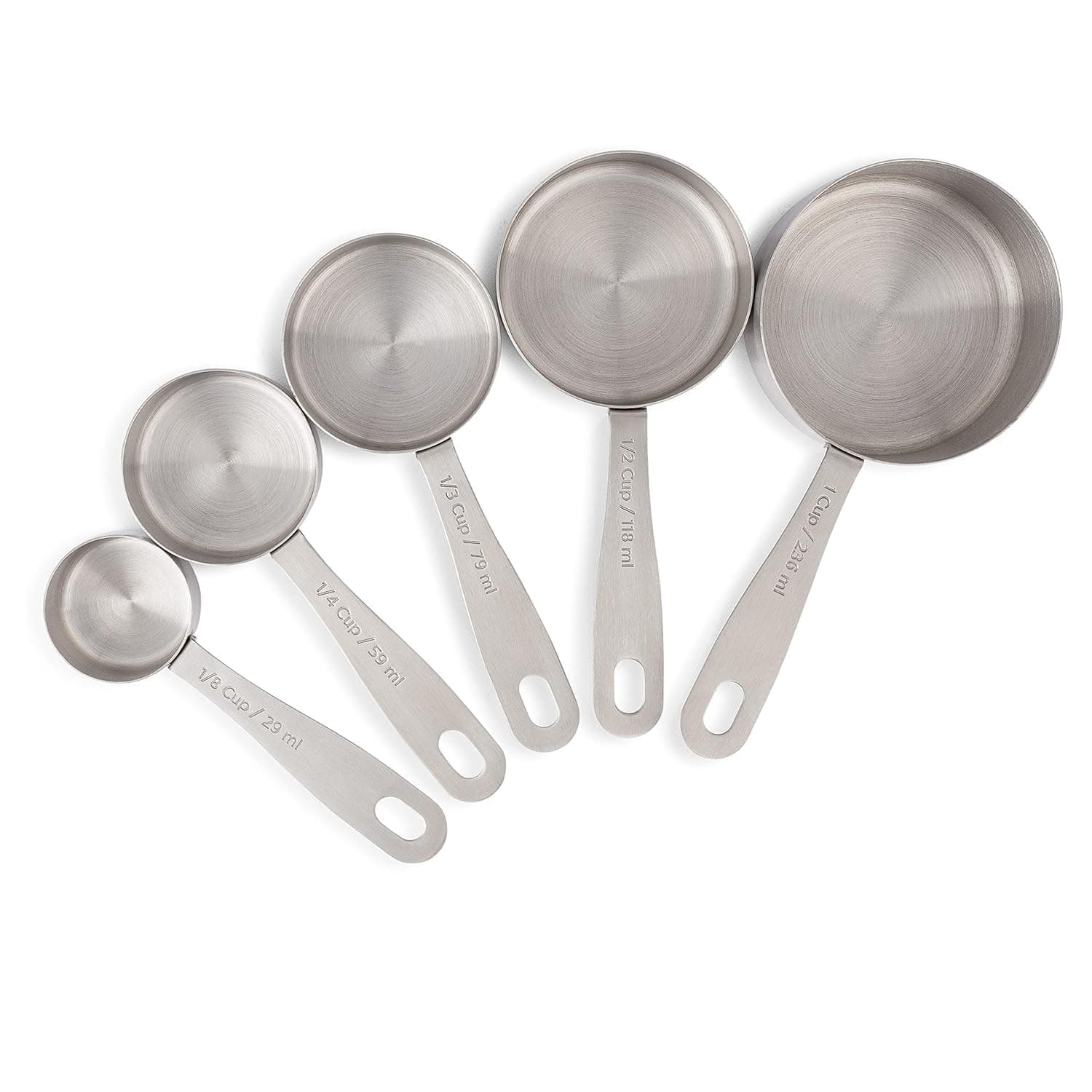 INKULTURE Heavy Duty Stainless Steel Metal Measuring Spoons for Dry or Liquid, Fits in Spice Jar, Set of 5