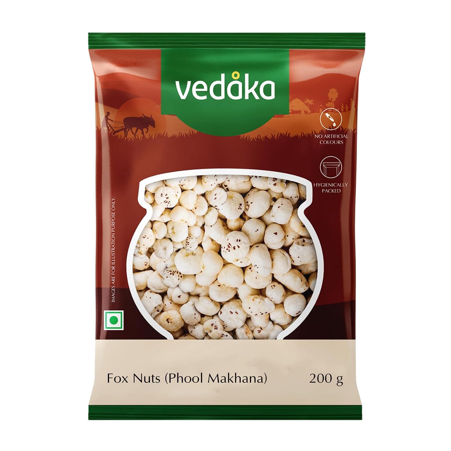 Amazon Brand - Vedaka Fox Nuts (Phool Makhana) | 200 g | Light & Crunchy | No Artificial Flavours & No Preservatives