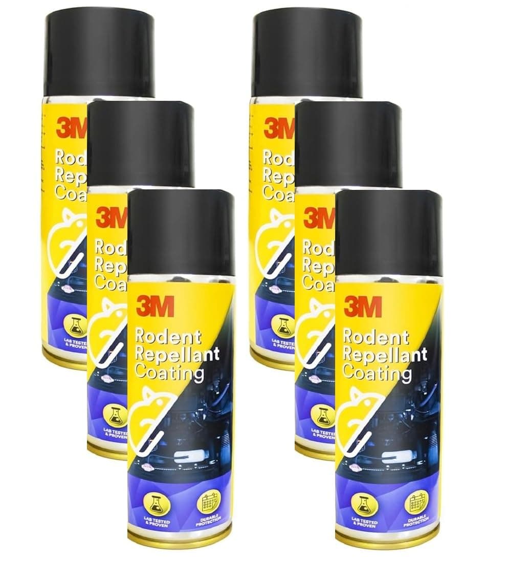 3M Rodent Repellent Coating, Rat Repellent Spray, Prevents Rat Bites in Engine Parts and Wires, Highly Effective, Leak-Free, Easy-to-Spray, Bitter Taste, No Kill-only Repels (Each 250g, Pack of 6)
