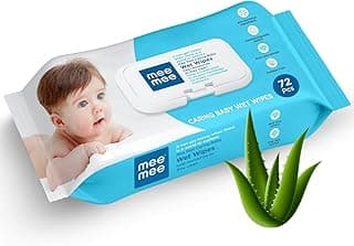 Mee Mee Multipurpose Baby Wipes - Aloe-Infused Hygiene, Mess-Free Mealtimes, Dermatologically Tested, Alcohol-Free, and Resealable Packaging for Baby's Delicate Skin With LId (72 PCS)