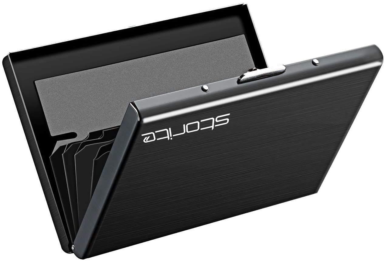 Storite 6 Slots RFID Protected Card Holder -Shiny Black