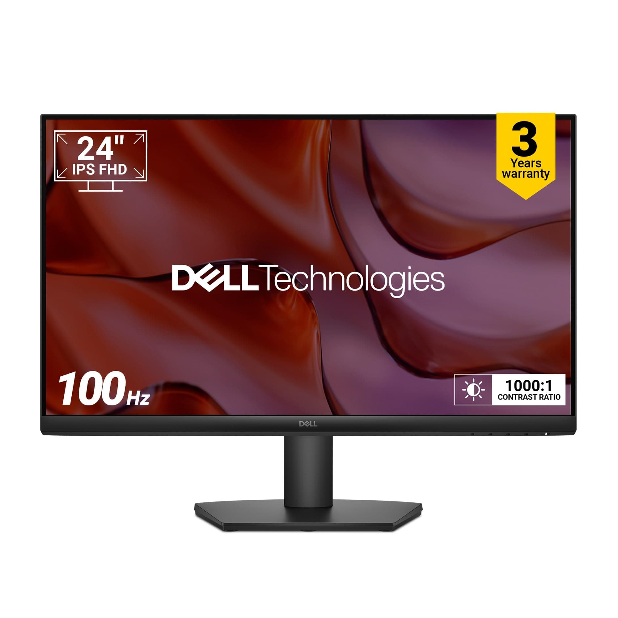 Dell SE2425HM 24"/60.96cm FHD Monitor, Ultra-Thin Bezels, 100Hz IPS Panel, 5 ms Response, Contrast 1000:1, Tilt Adjust, HDMI, VGA, Warranty 3 Years, Comfortview Plus, TÜV Rheinland 3-Star Eye Comfort
