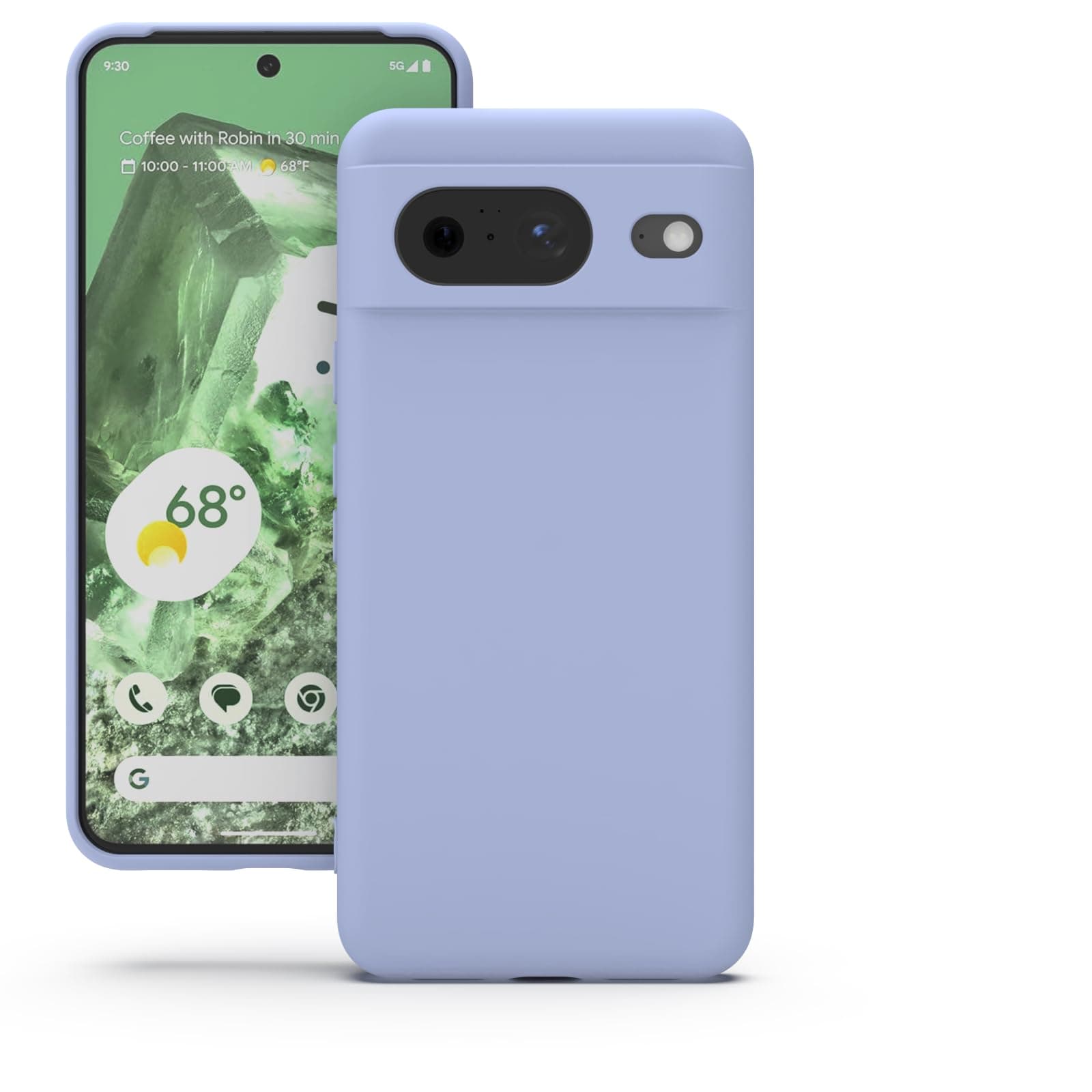 YATWIN Silicone Back Case for Google Pixel 8, Soft-Touch Phone Back Cover for Google Pixel 8 - Lilac