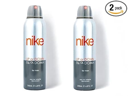 Nike Up Or Down Deodorant Aerosol For Men | Long-Lasting Freshness & Odour Protection | Sporty Masculine Fragrance | 200 ml Each (Pack of 2)