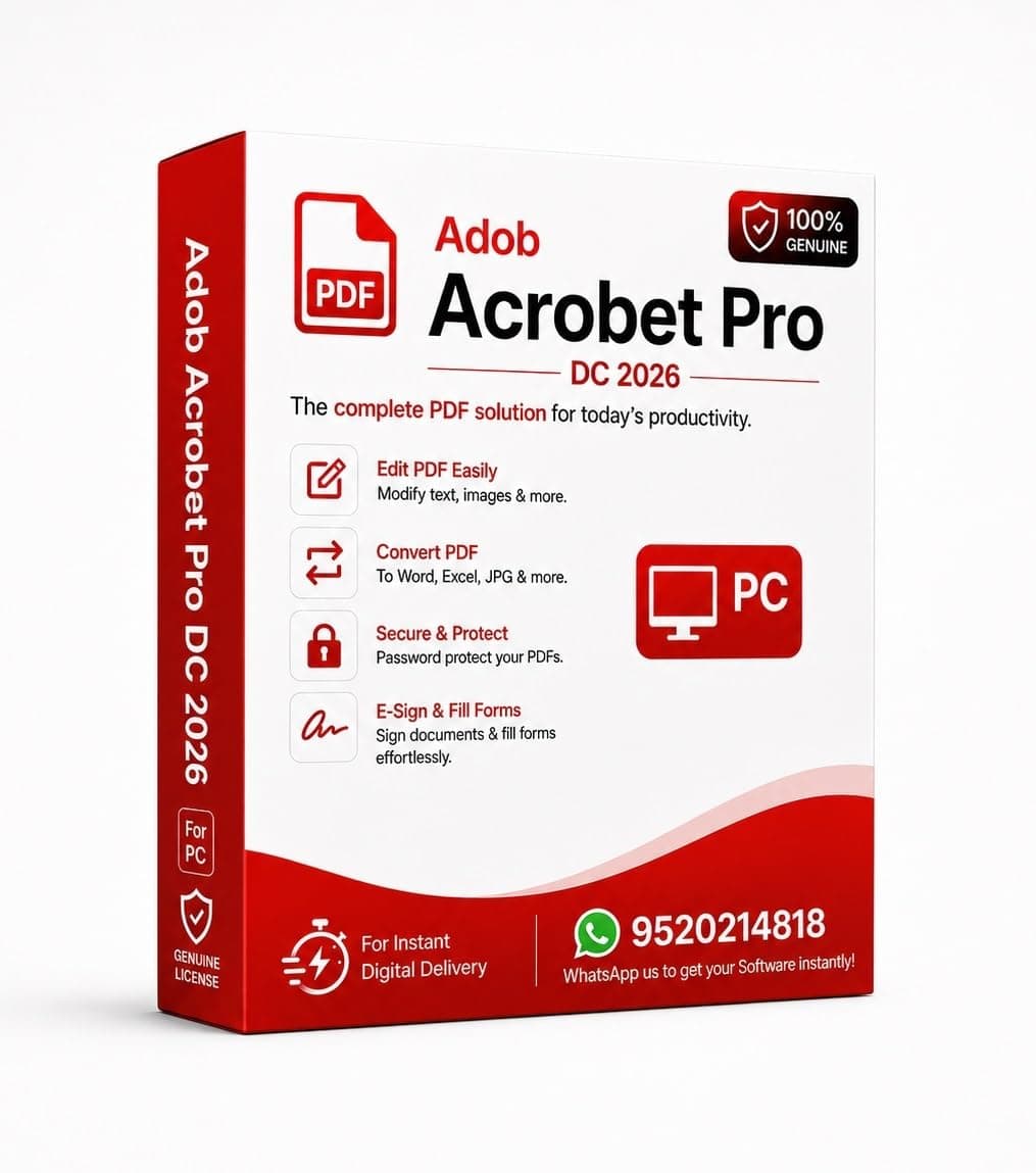 Adob Acrobet Pro DC 2026 Win Professional PDF Creator Editor Converter, Complete Productivity Software Package