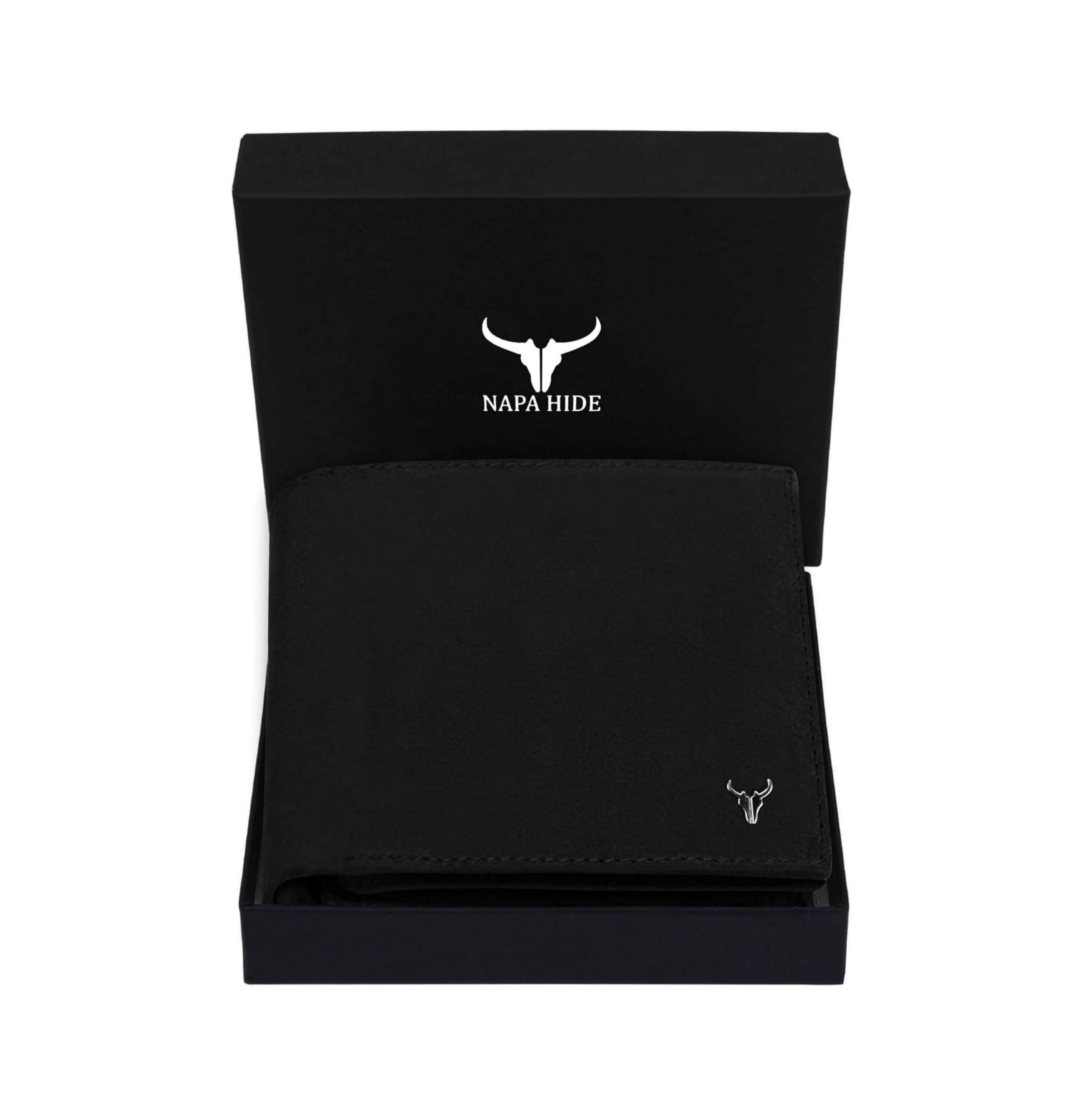 NAPA HIDE Leather Wallet for Men (Black Hunter)