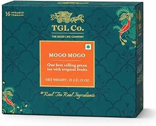 TGL Co. Mogo Mogo Green Tea Infusion - Fruity & Floral (16 Tea Bags) | Japanese Sencha Tea | Rich in Anti Oxidant | Refreshing | No Artificial flavor | Improve Digestion