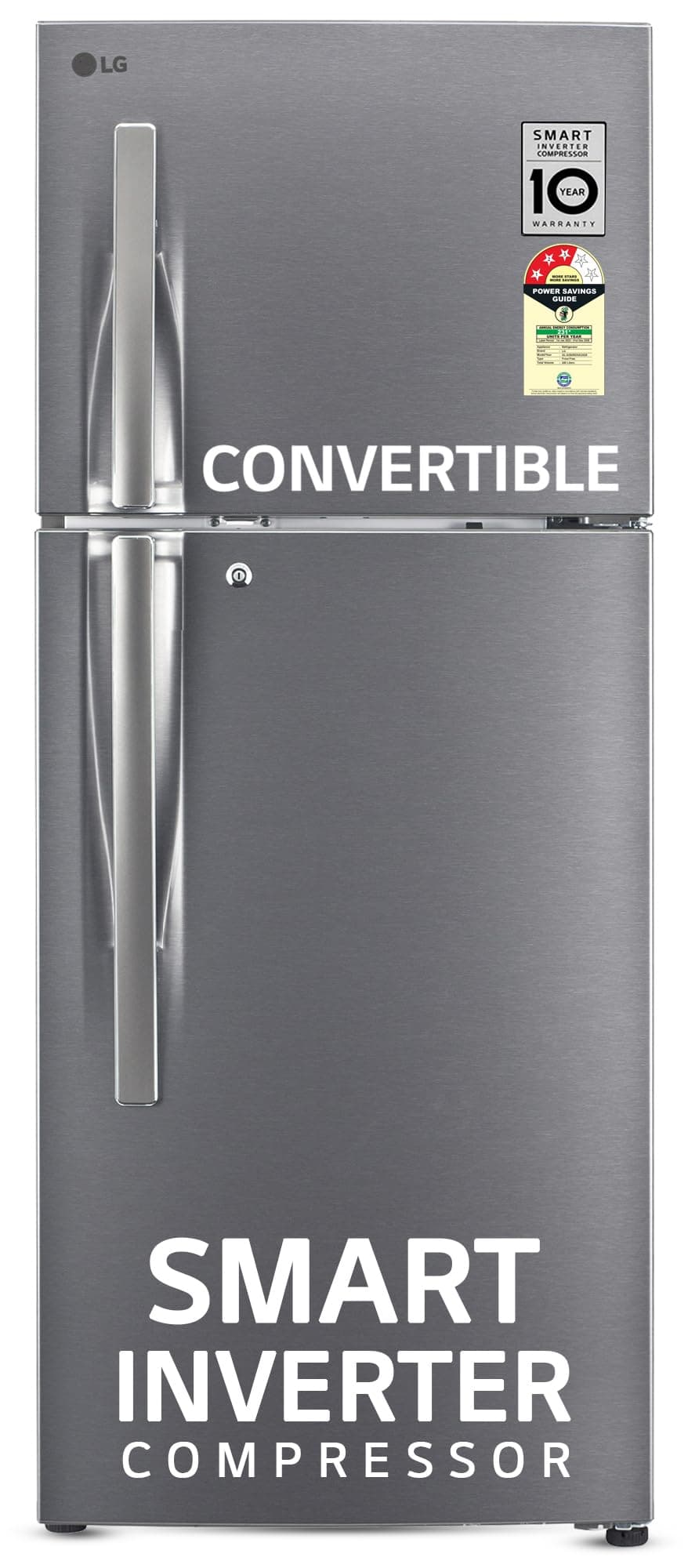 LG 240 L 3 Star Frost-Free Smart Inverter Double Door Refrigerator (GL-S292RDSX, Dazzle Steel, Convertible & Multi Air Flow Cooling)