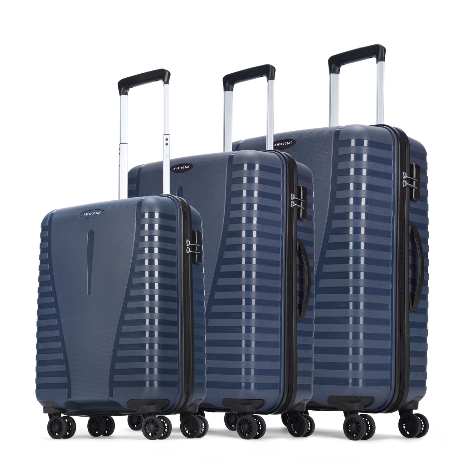Aristocrat Airpro Set of 3 (Cabin+Medium+Large) Trolley Bags, Poseidon Blue