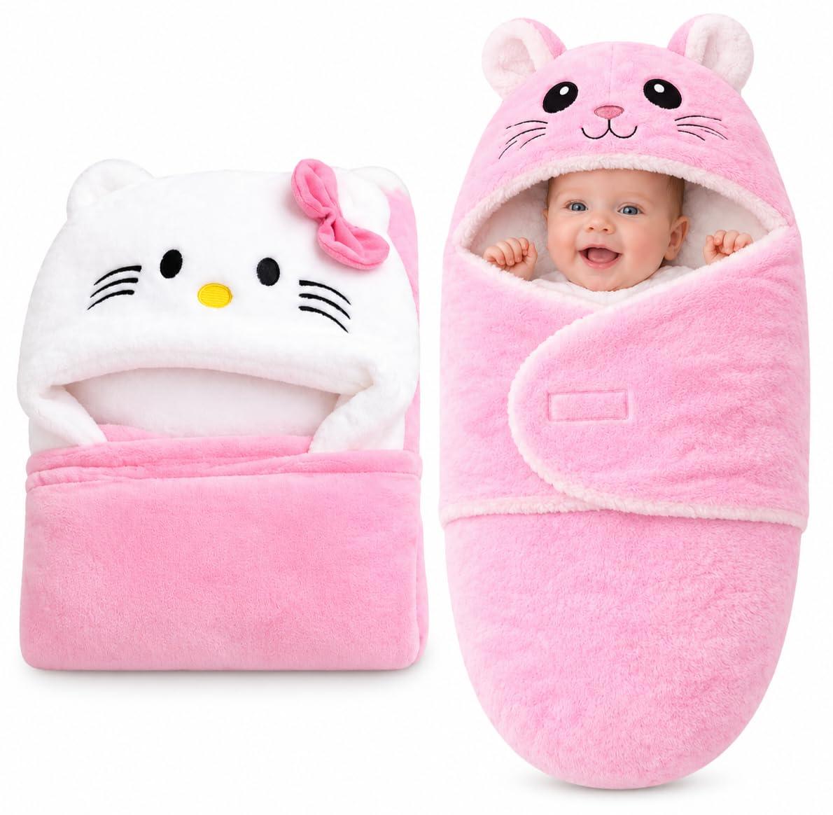 BRANDONN Baby Blanket Newborn Combo Gift Pack of Swaddle Wrapper, 0-9 Months, Length 68 cm x Width 68 cm, Pack of 2 Pcs.