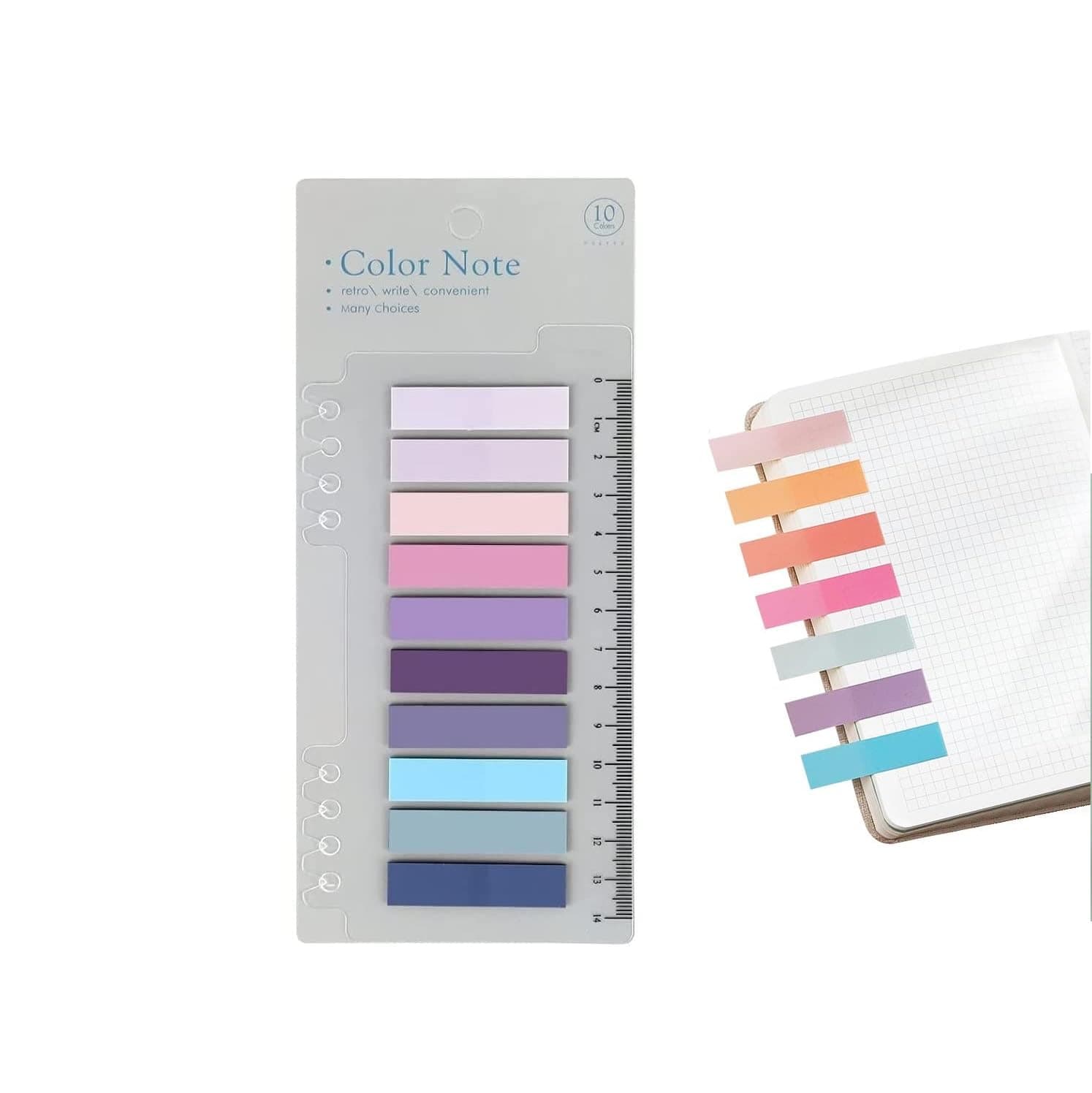 SHUTTLE ART Sticky Book Tabs, Book Markers, Repositionable Book Flags Strip, Writable Transparent for School Supplies and Office Supplies Colorful Sticky Book Tabs (1 Packs | 200 Pcs Notes)