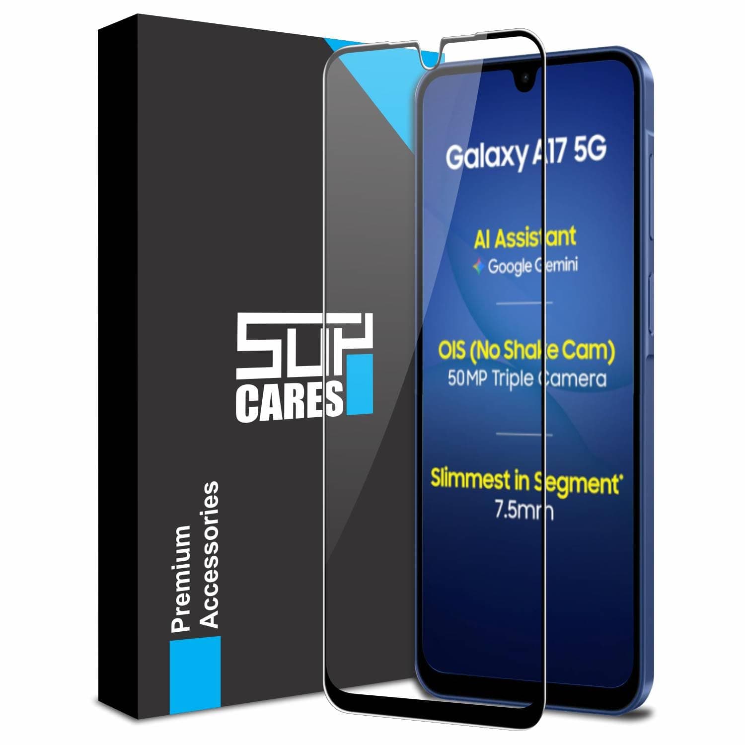 SupCares Tempered Glass for Samsung Galaxy A17, Galaxy M17, M36, F36, Galaxy F17 and Samsung Galaxy F70 Pro (6.7 Inch) With Installation Kit | 9H Edge to Edge Screen Protector | Black