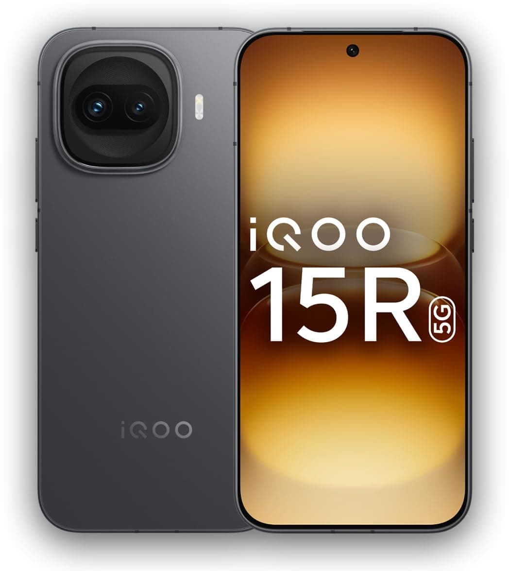 iQOO 15R (Dark Knight, 12GB RAM, 512GB Storage) | Snapdragon® 8 Gen 5 Processor | India’s Slimmest Smartphone in 7600mAh Battery* | Segment's Most Stable 144FPS Gaming*