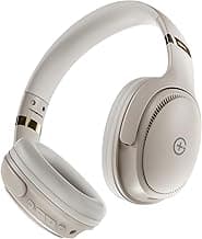 GM G+ Headphones, Over The Ear Headphones with Mic, BT 5.3, Pure Bass, 45ms Low Latency, Dual Pairing, 4 Play Modes (FM, Radio, SD Aux) 70H Playtime - White