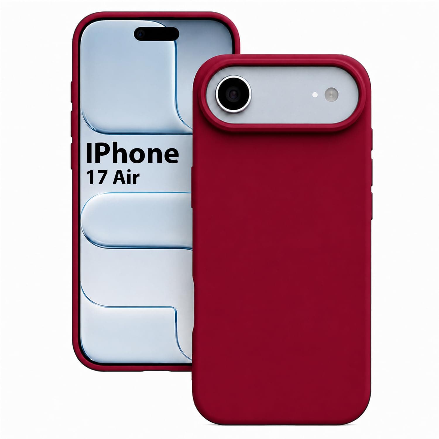 KACA Silicone Back Case for Apple iPhone 17 Air, Soft-Touch, Shockproof Phone Back Cover for Apple iPhone 17 Air (Mehroon)