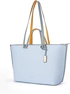 MOKOBARA The Belle Tote Vegan Leather Solid Oversized Tote Bag for Women (Modern Inc 3.0, Blue)