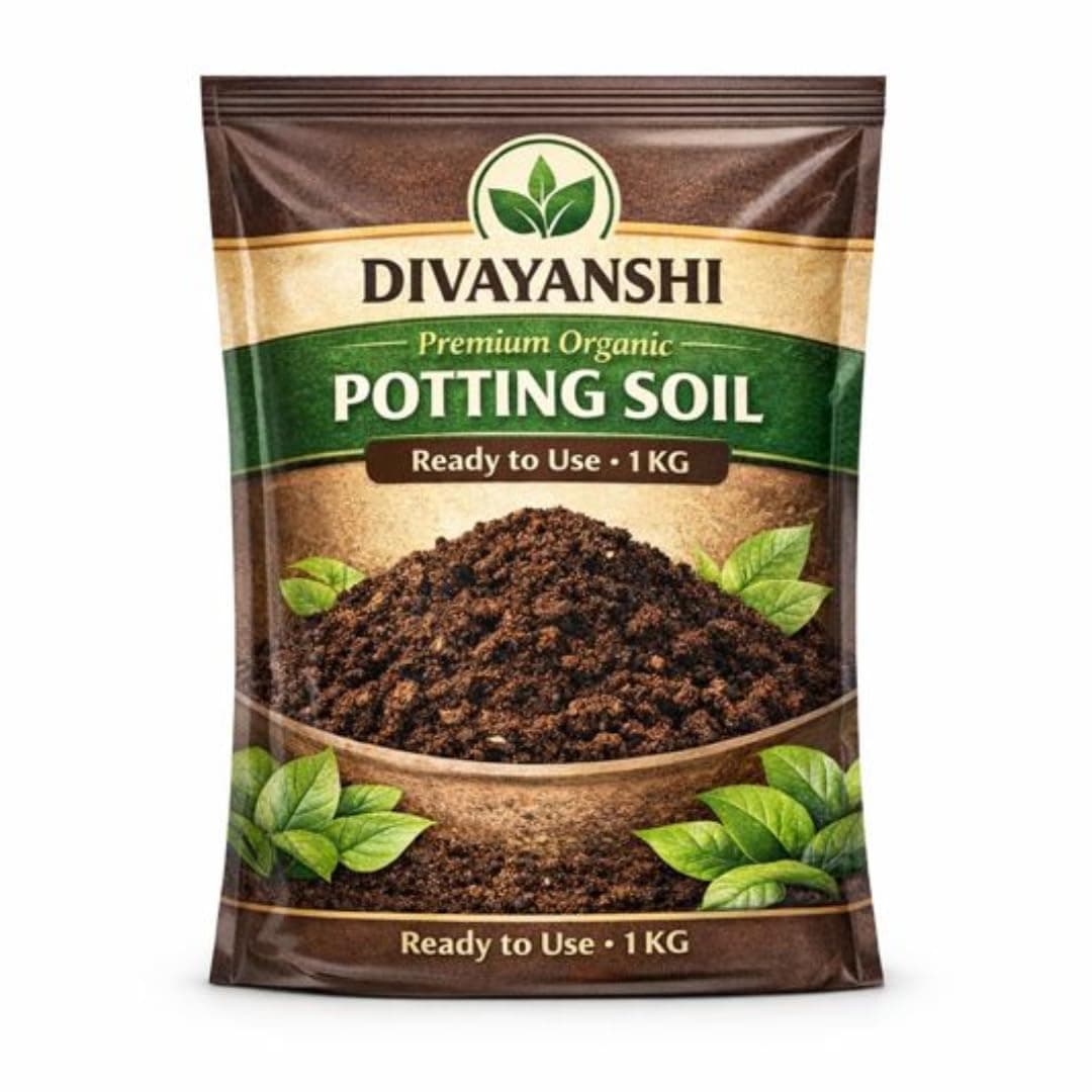Divayanshi Premium Potting Soil Mix for Plants & Gardening | Ready-to-Use Nutrient-Rich Soil for Indoor & Outdoor Pots | Ideal for Flowers, Vegetables & Home Garden- 1kg