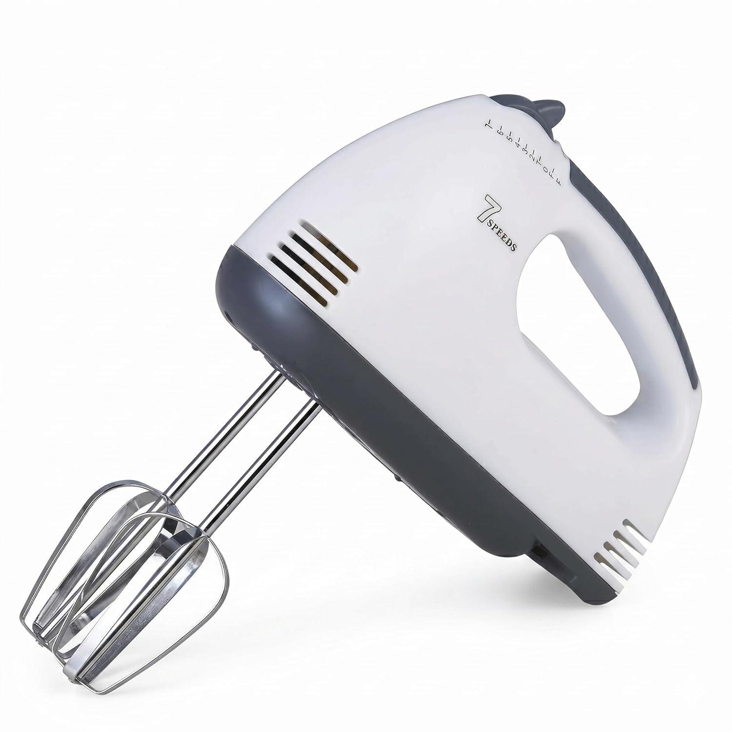 260W Hand Mixer | 7-Speed Electric Egg Beater & Hand Blender with Stainless Steel Beaters & Dough Hooks | Portable Kitchen Mixer for Cake, Cream, Dough & Baking(Beater)
