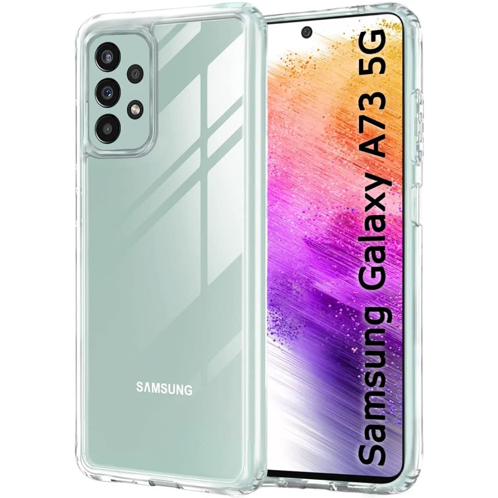 TheGiftKart Ultra-Hybrid Crystal Clear Back Case Cover for Samsung Galaxy A73 5G | Shockproof Design | Hard Back Cover Case for Samsung Galaxy A73 5G (PC & TPU, Transparent)