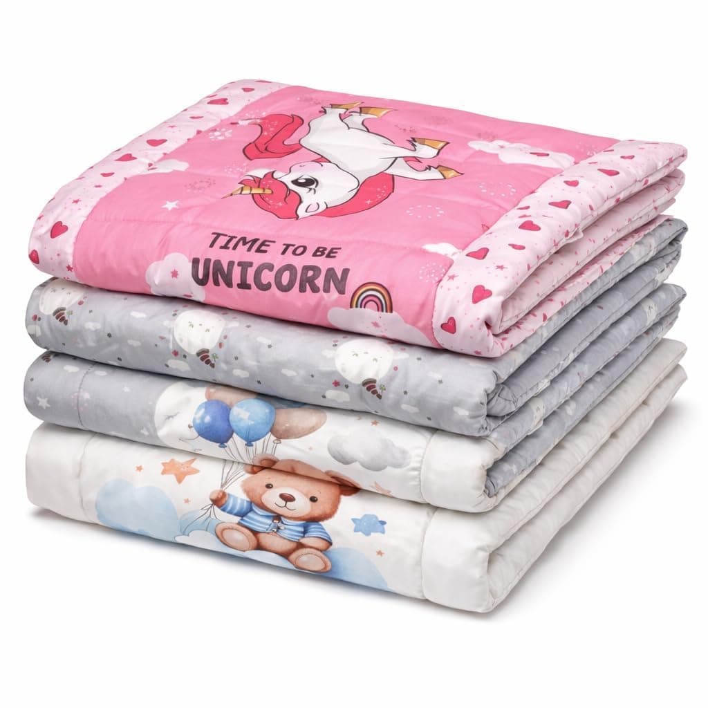 SHOPPOFOBIX Baby Newborn Soft Cotton Godadi Pack of 3 Combo Set,Godari | Baby Mats | Babys Bed | Crib Sheet | Mattress | Cartoon Mats Babys Godadi | Bedding Mats Set | Multicolor
