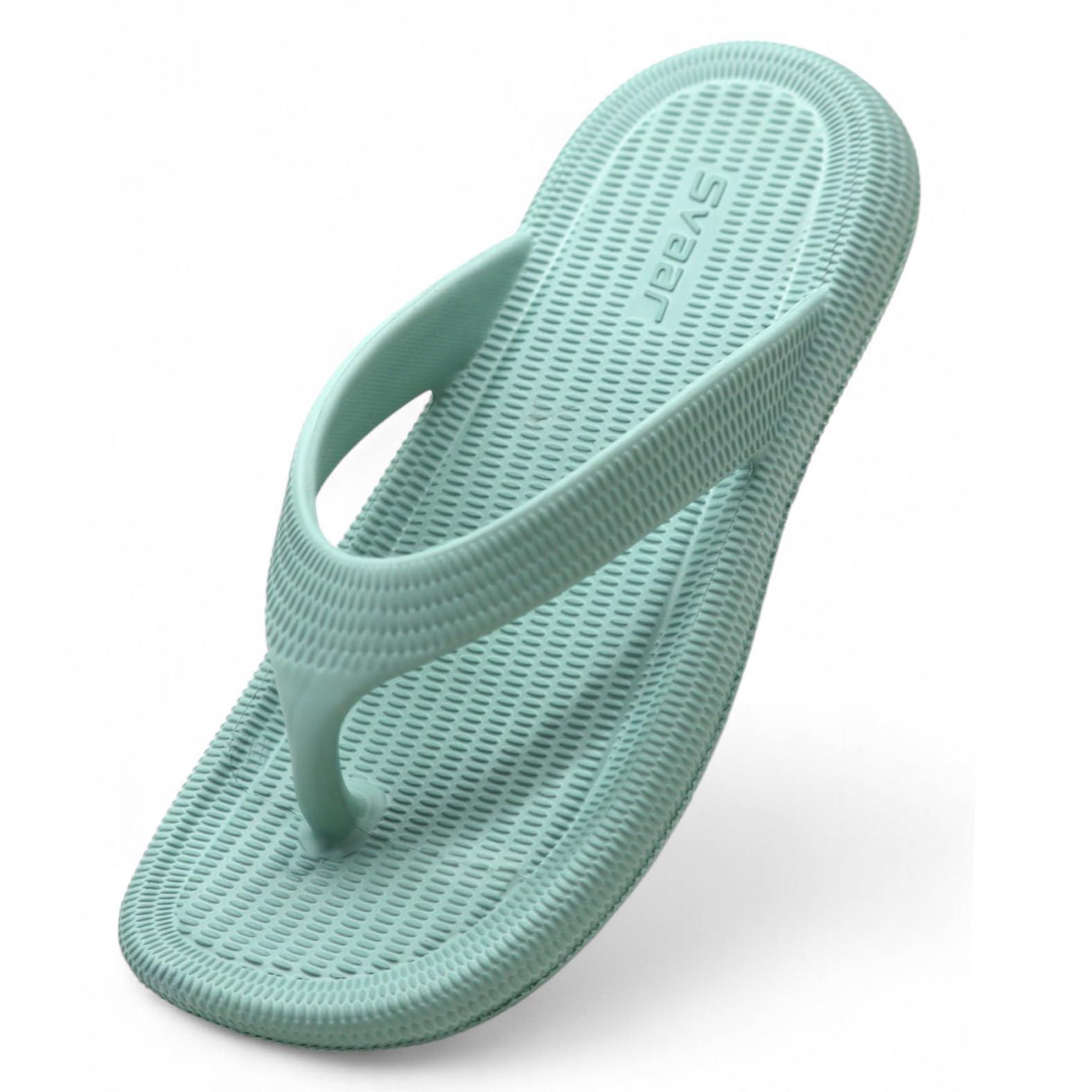 SVAAR Women Flip-Flops Slippers | Orthopedic, Diabetic, Pregnancy | Soft Doctor Anti-Skid | Comfortable & Lightweight | All Day Wear, Light Green, 7 UK