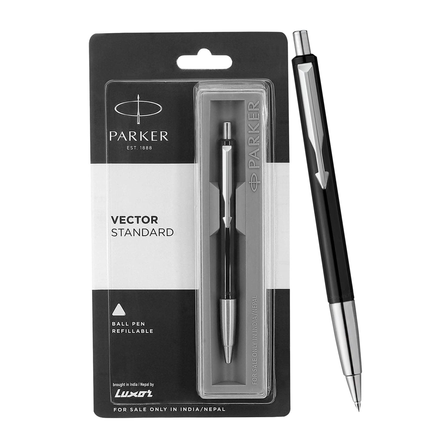 Parker Vector Standard Chrome Trim Ball Pen (Ink - Blue)