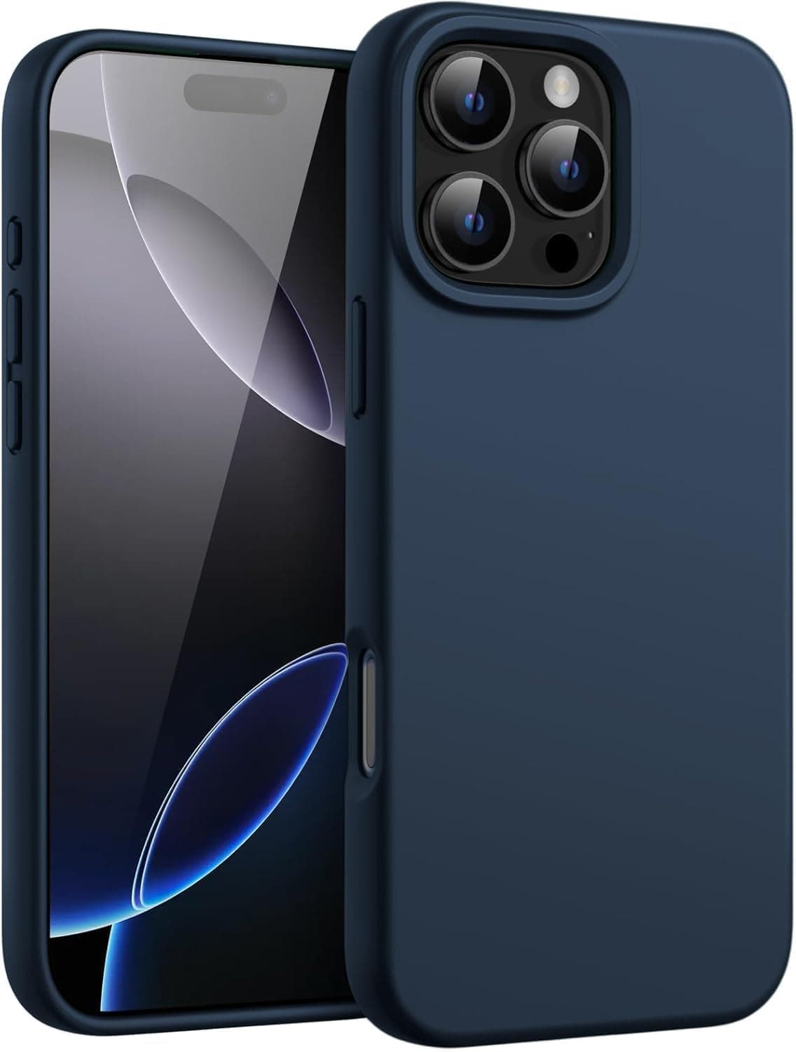 DIZORO Compatible for iPhone 16 Pro Max Case 6.9, Slim Liquid Silicone 3 Layers Full Covered Soft Gel Rubber Phone Case Protective Cover 6.9 Inch - Blue