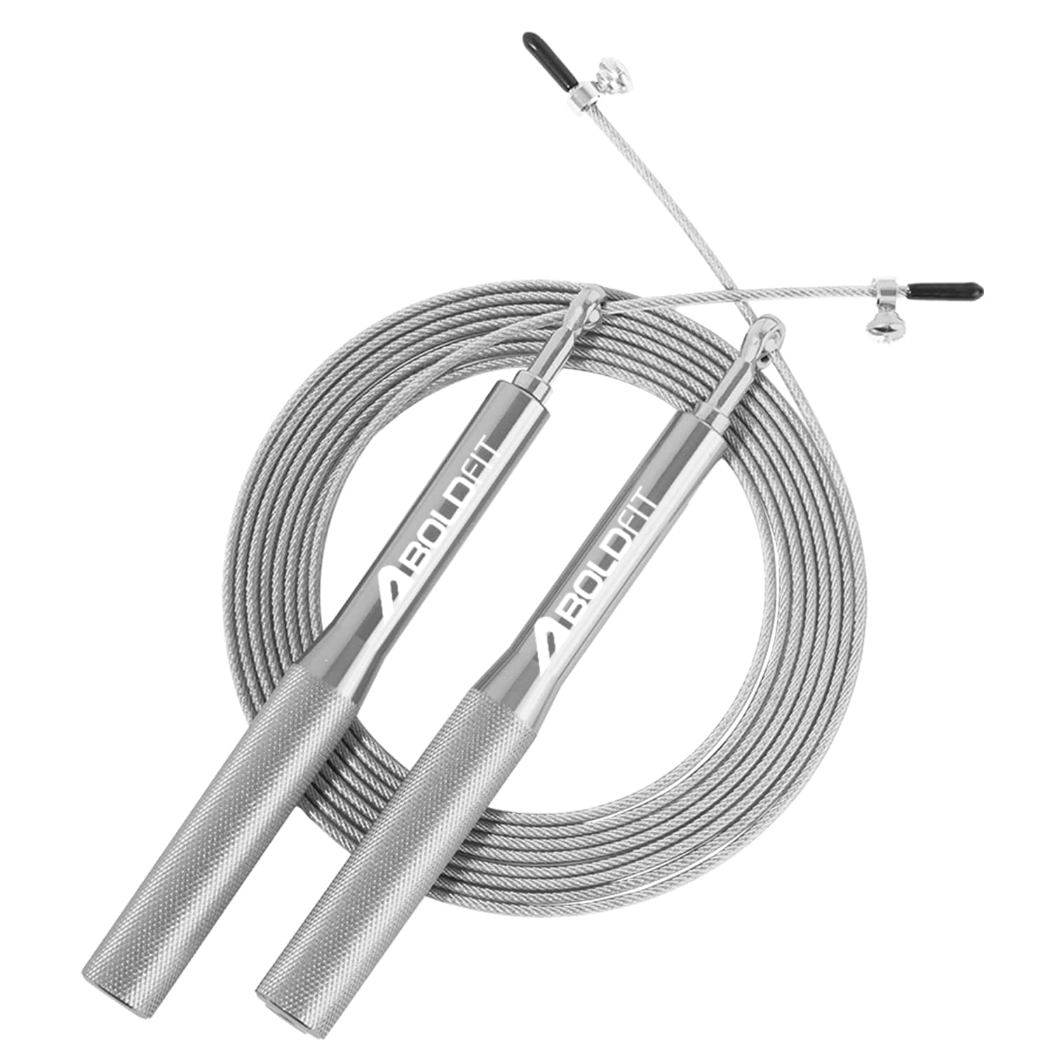 Boldfit Aluminium Skipping Rope for Men and Women Jumping Rope With Adjustable Height Speed Skipping Rope for Exercise, Gym, Sports Fitness Adjustable Jump Rope-Silver