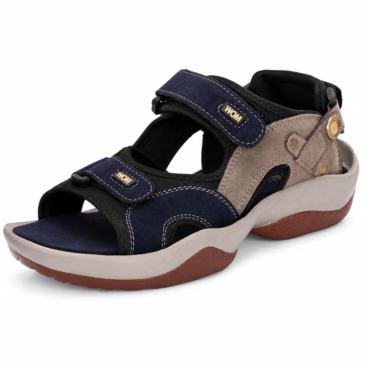 Centrino Sandals for Men |Flat Casual Sandals With Adjustable Velcro Closure For Easy Wear With Flexible Fitting And Trendy | Stylish Sandal With Unique Sole Design for Office & Travel Navy 8 UK (3263)