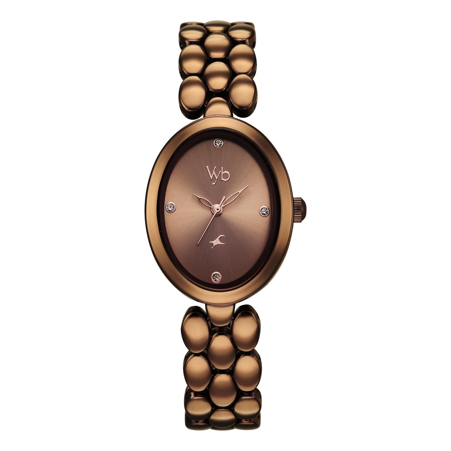 Fastrack Vyb Enigma with Quartz Analog Brown Dial Brown Alloy Strap Watch for Women - FV60147QM01W