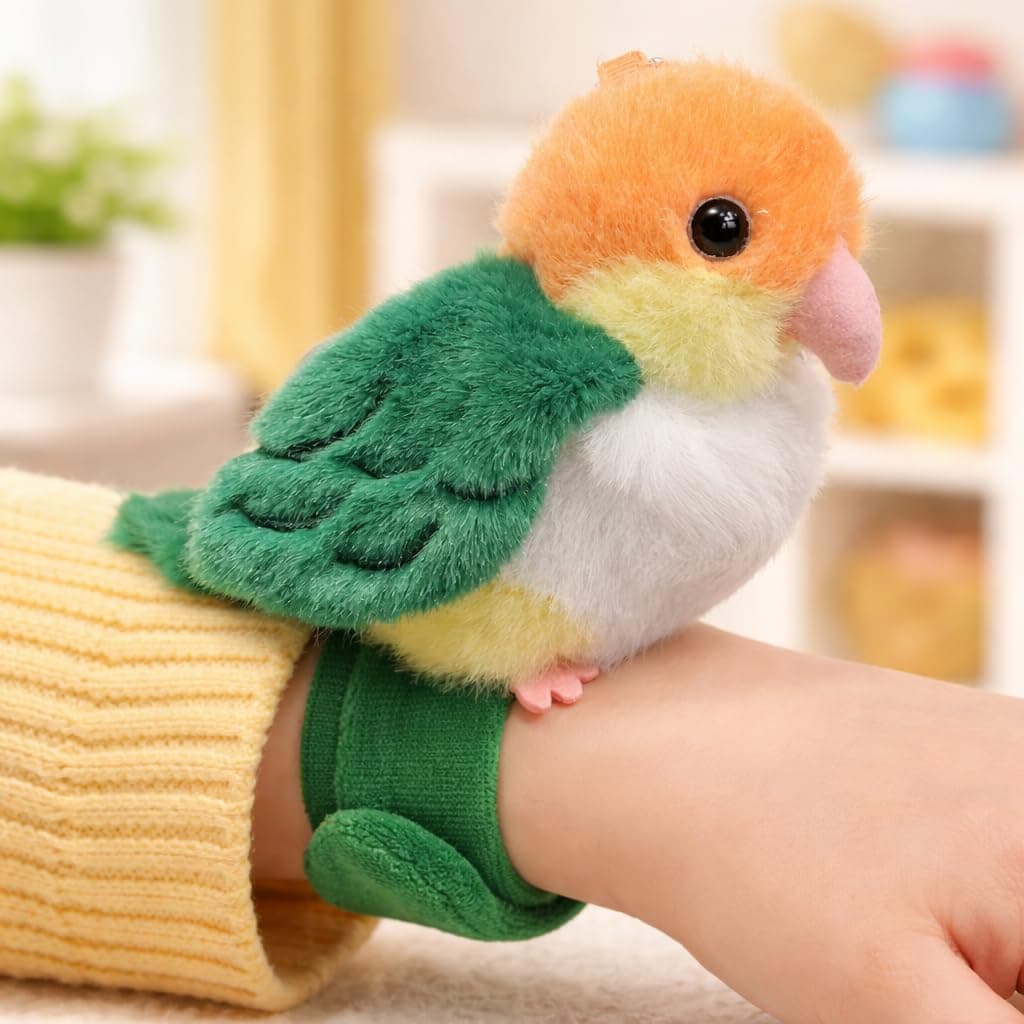 Babique Plush Bird Wristband Toy for Kids | Soft Stuffed Animal Slap Band Bracelet | Cute Baby Soft Toy Wrap Wristband for Boys & Girls | Mini Colorful Plush Gift for Kids