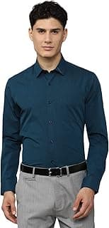 Peter England Men's Everday Regular Fit Solid Shirt | Cotton Rich | 5-Pin Pocketing