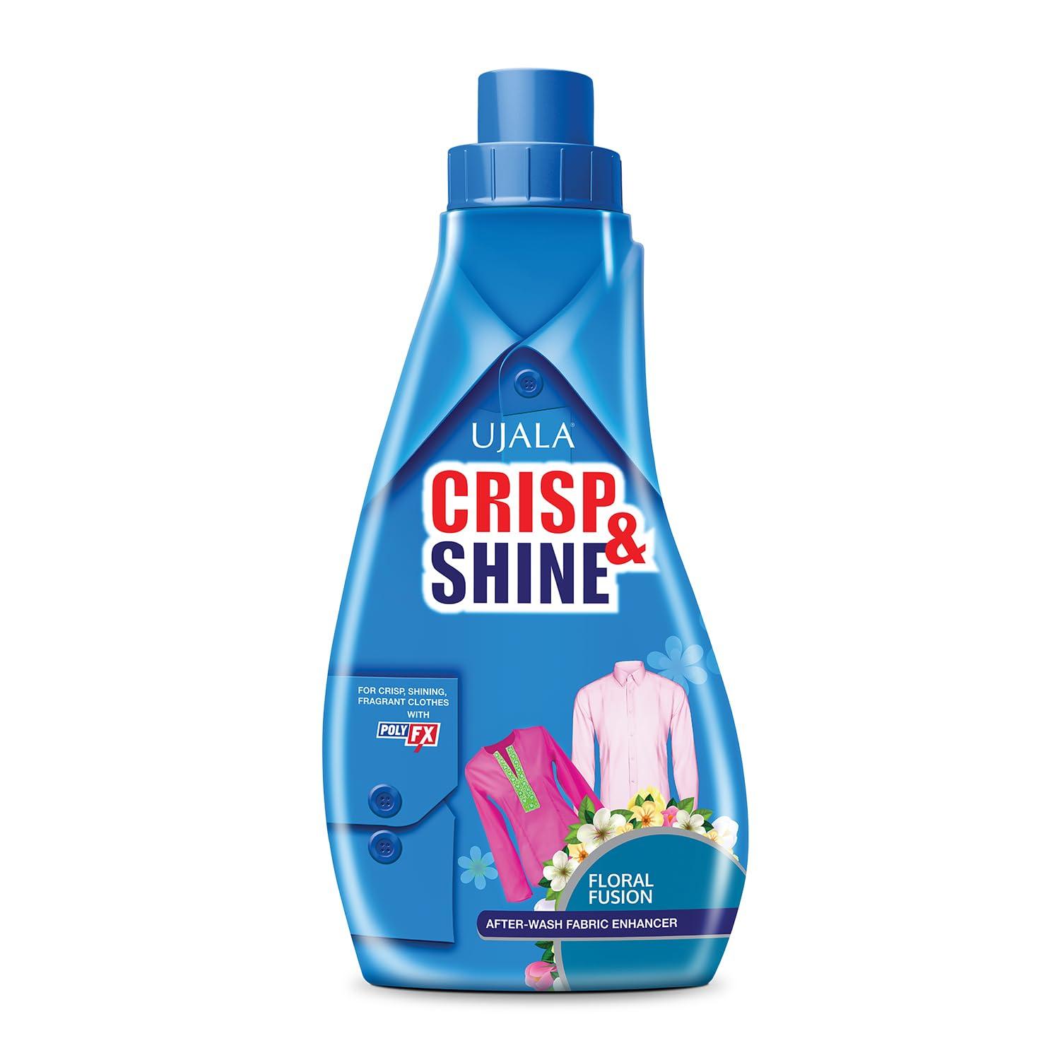 Ujala Crisp & Shine Fabric Enhancer 1kg After Wash Fabric Softener for Shine & Long Lasting Freshness Floral Fusion Fabric Enhancer For Long-Lasting Fragrance, Liquid