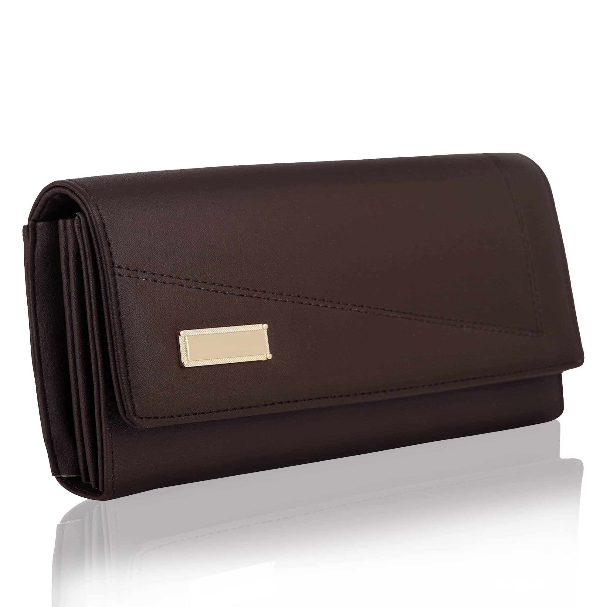 ALSU Women's Wallet | Stylish Purse with Phone Pocket,4 Card Pocket and Multiple Compartment| Party Clutch for Girl | Travel Hand Purse for Women| Office Bag for Women (Brown)