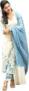 ANNI DESIGNER Women’s Rayon Viscose Straight Printed Kurta with Pant and Dupatta | Elegant Floral Print Kurti Set | Soft Breathable Fabric | Stylish Ethnic Outfit for Office, Festive & Casual Occasion