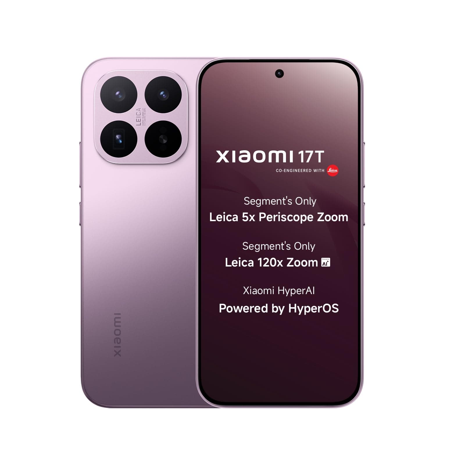 XIAOMI 17T (Violet,12GB+512GB)|Flagship Leica Cameras|Leica UltraPure Optics|Segment Best Leica 5X Optical Zoom|120X AI Zoom|16.74cm(6.59") 120Hz AMOLED Display|3500 nits|6500mAh Battery|HyperOS 3.0