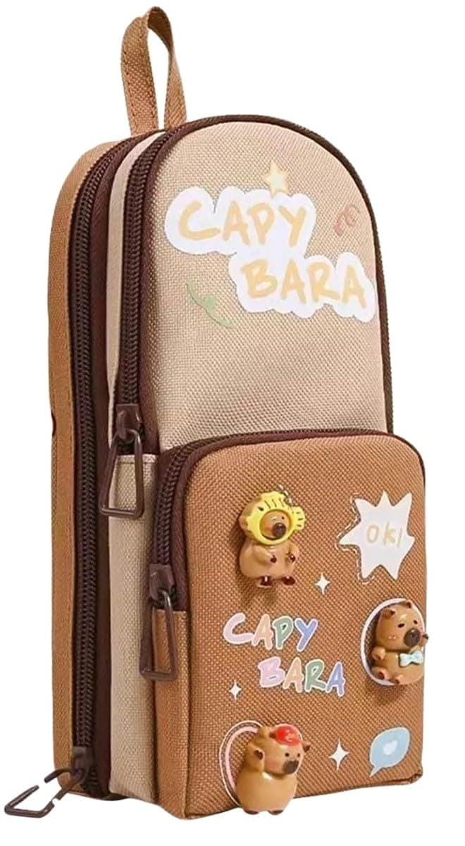 Supreme Deals® Panda Pencil Case 6 Layer with 3 Compartment Cute Aesthetic Pencil Case for Boys & Girls Large Capacity Pencil Pouch for School Kids Cute Stationary Gift Organizer for School (Brown)