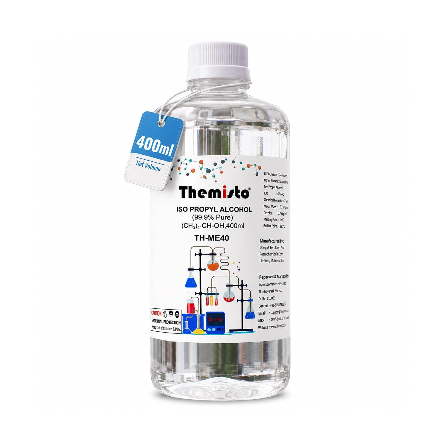 Themisto IPA ISO PROPYL RUBBING ALCOHOL (99.9% Pure) (TH-ME40) 400ML
