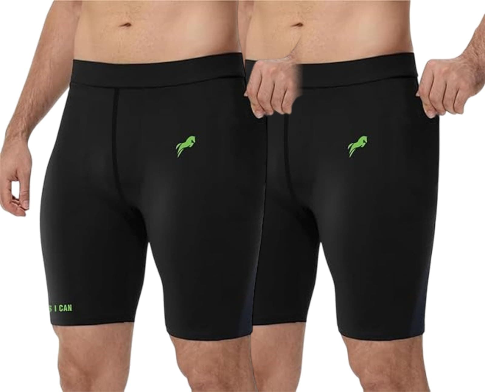 JUST RIDER Compression Men's Skin Tight Shorts for Gym, Running, Cycling, Swimming, Basketball, Cricket, Yoga, Football, Tennis, Badminton & Many More Sports (in, Alpha, 2XL, 2 Black)