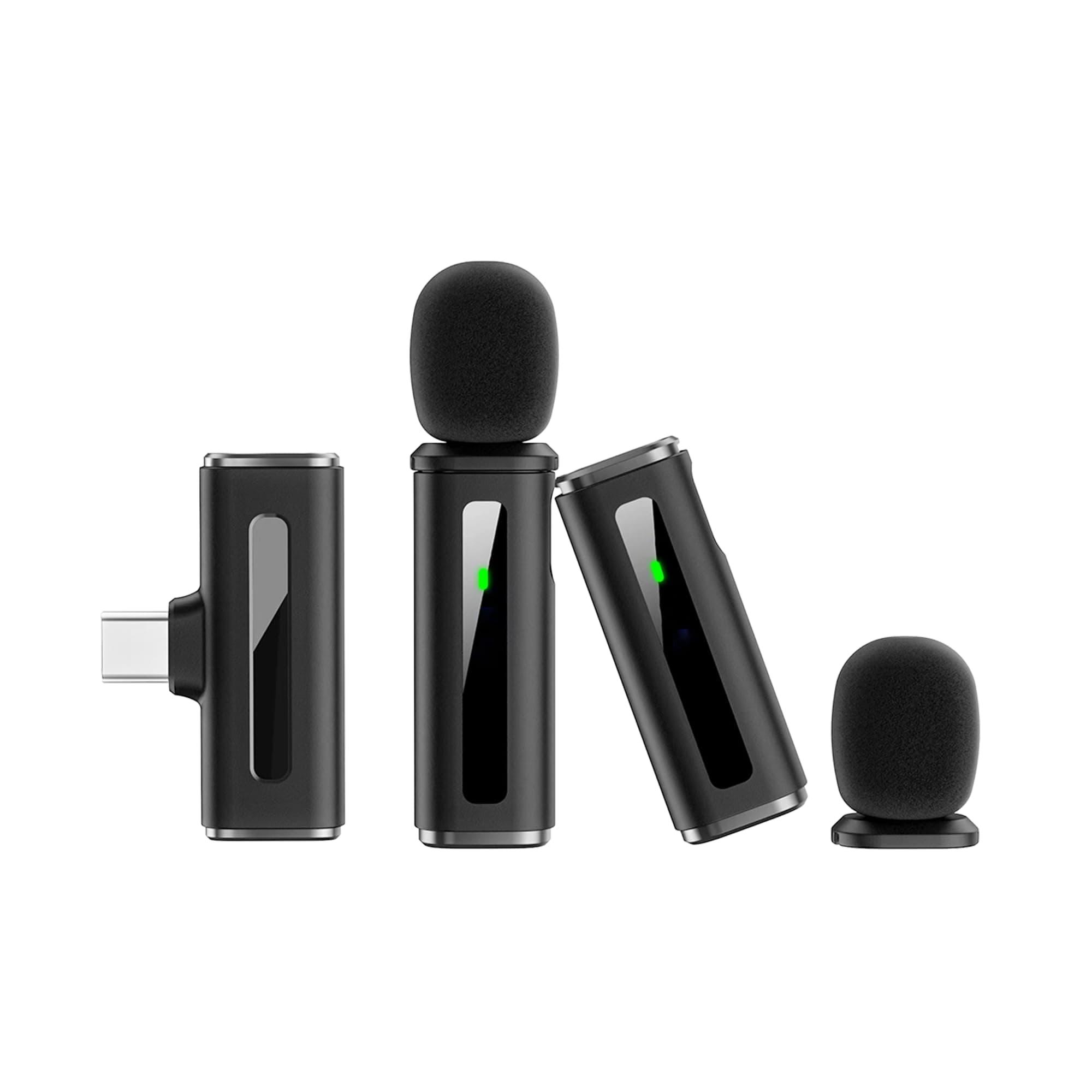 Digitek DWM-014 Mic Wireless with Type-C Dual Channel, Mic for YouTube Wireless Recording, 2.4GHz Wireless Microphone with Noise Reduction, 40m Range, 7H Battery, LED Light Indicator