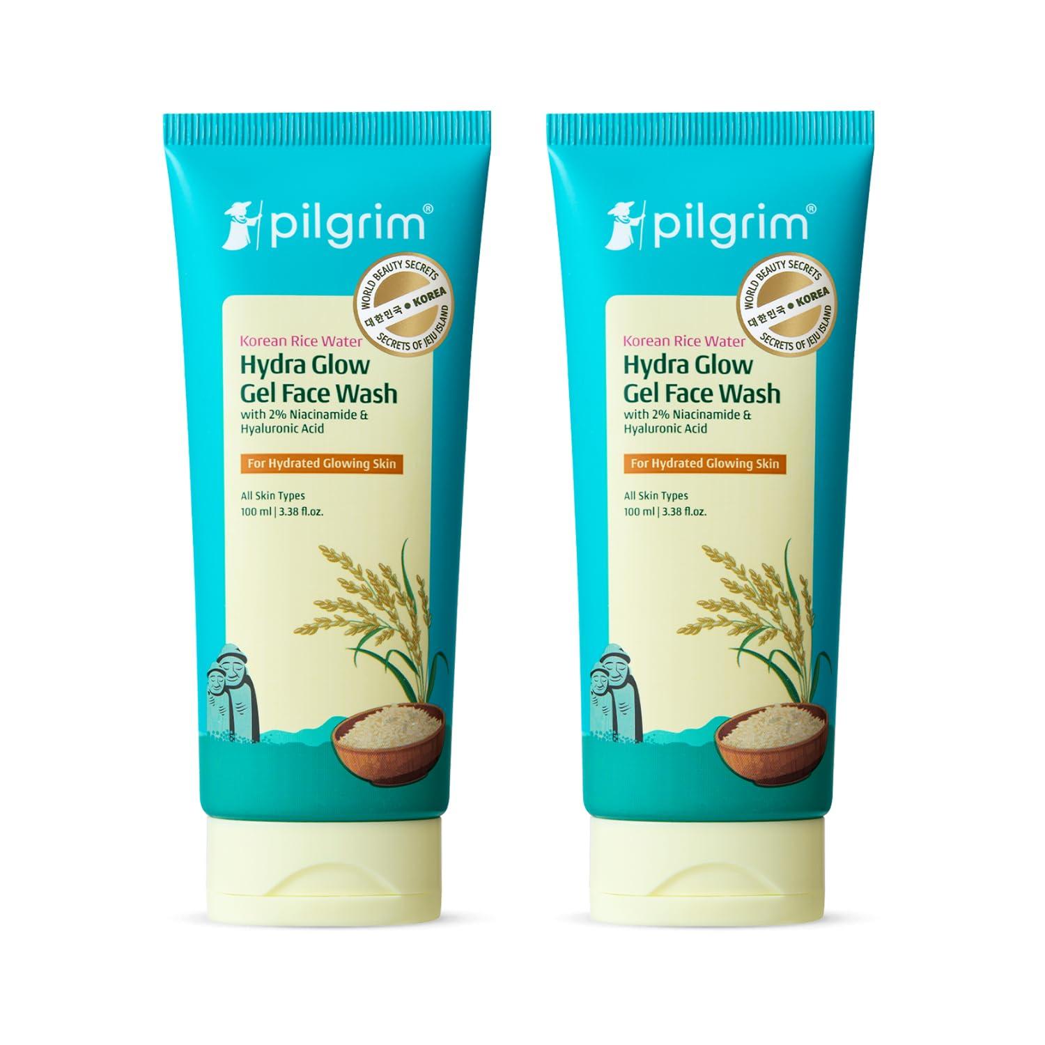Pilgrim Korean Rice Water Hydra Glow Face Wash - 100ml (Pack of 2)
