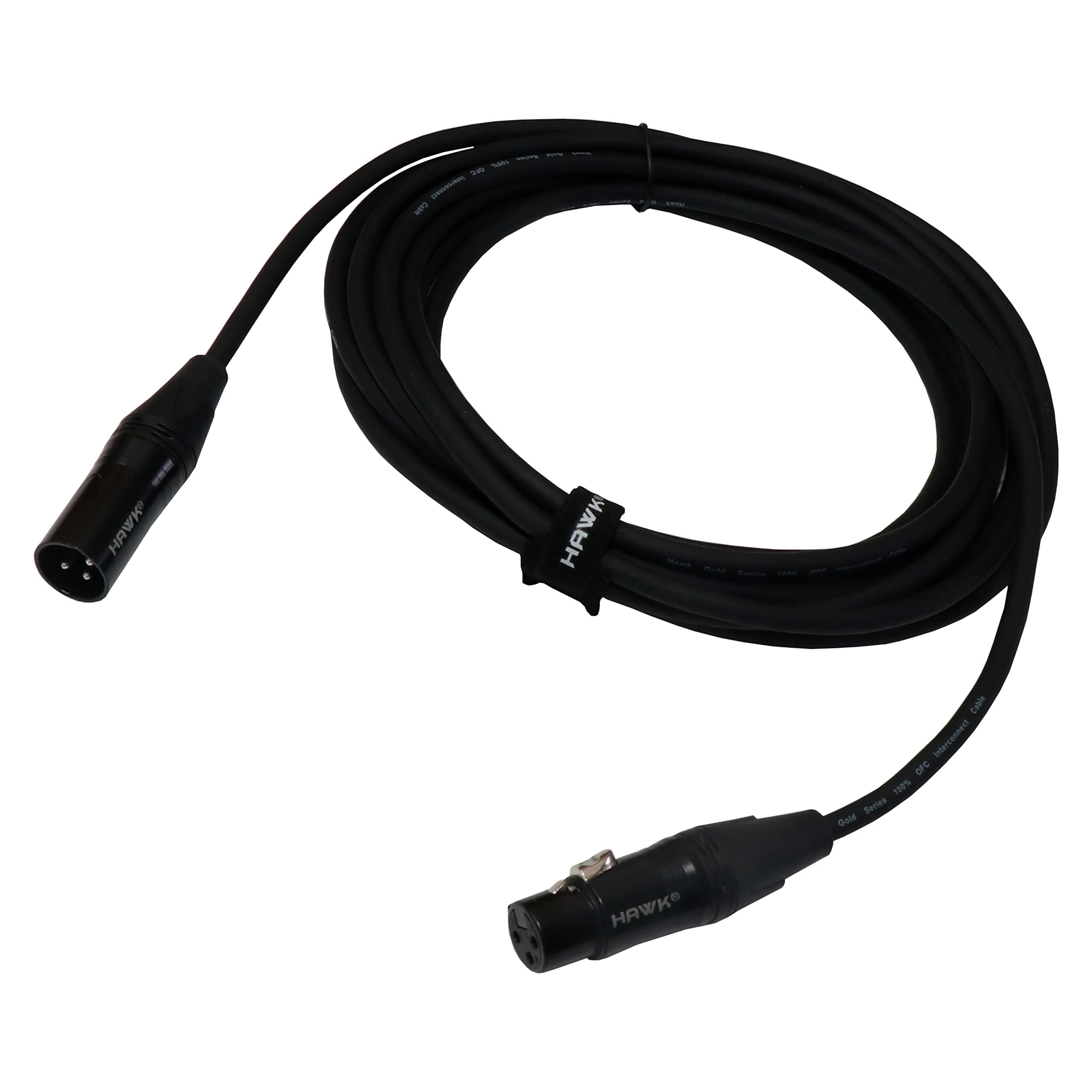 Hawk Proaudio SXFG010 Gold Series XLR Male to Female With Cable Tie for Speaker - 3 Meter (Black)